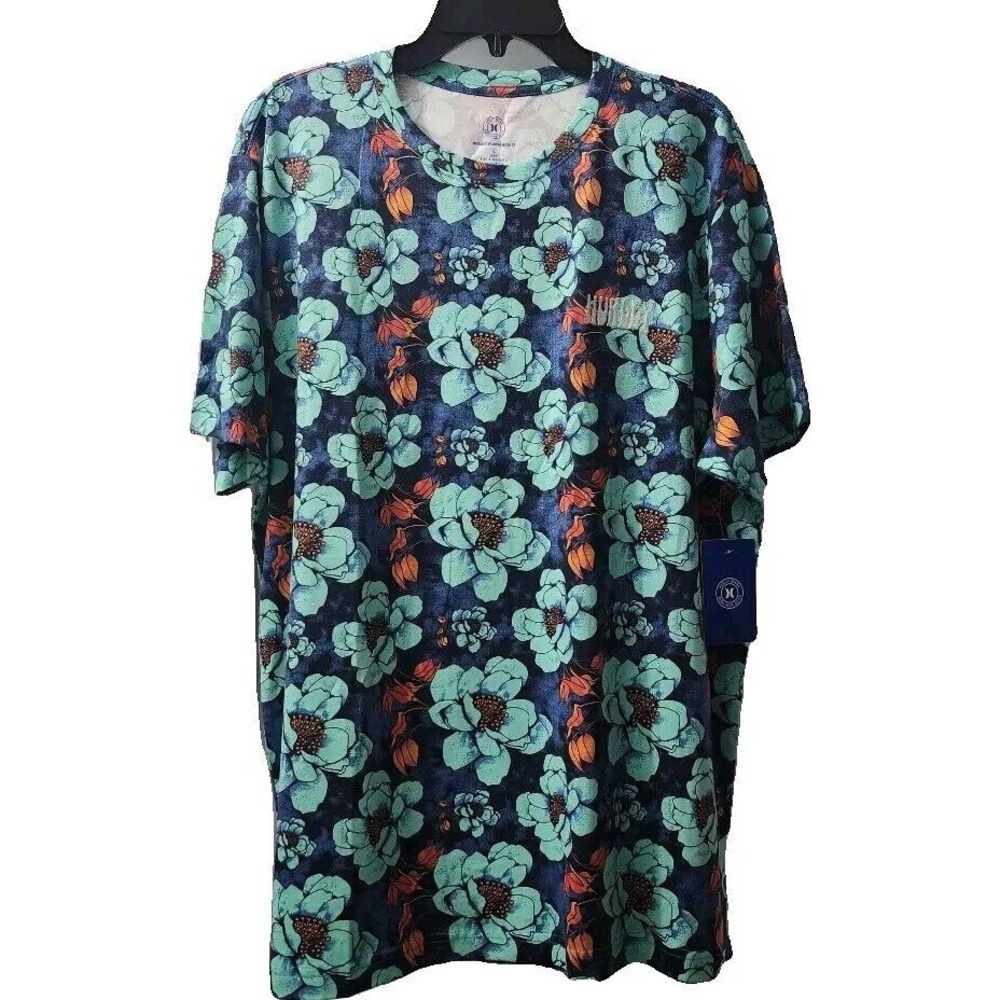 Hurley Floral‎ T-Shirt Graphic Print Short Sleeve Casual Top Men's Large